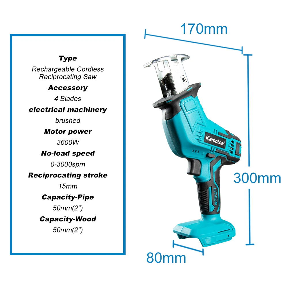 Kamolee 12000SPM scie alternat - Reciprocating Saw Cordless avis et prix